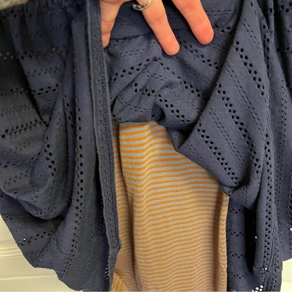 Maison Jules Navy Eyelet Sleeveless Dress Medium - Picture 7 of 13